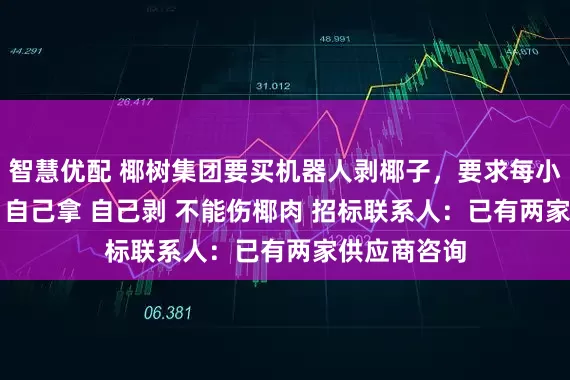智慧优配 椰树集团要买机器人剥椰子，要求每小时剥360个 自己拿 自己剥 不能伤椰肉 招标联系人：已有两家供应商咨询